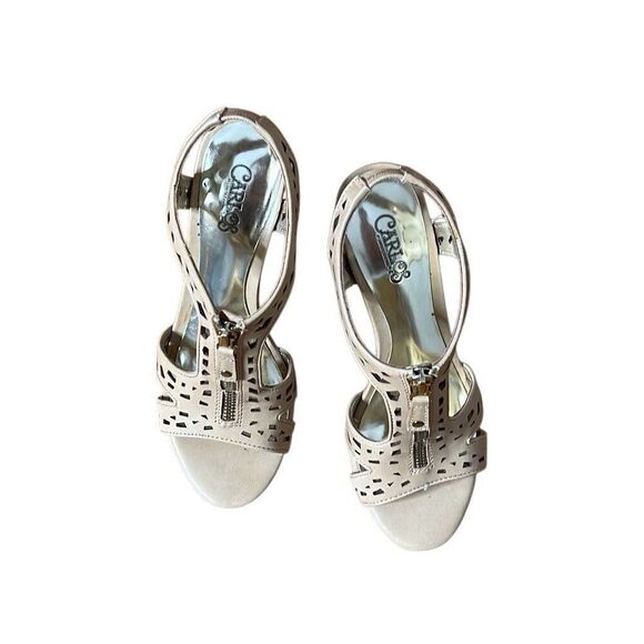 Carlos Santana NWT Cutout Geneva Cork Wedge Heel Sandals Natural Size 6.5 - Picture 6 of 9